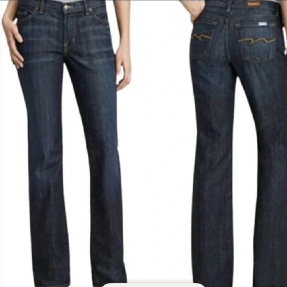David Kahn “Lauren” Medium Blue Whiskered Flared Jeans Size 6